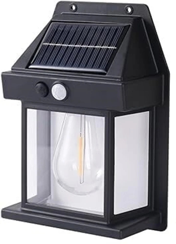 1 Pcs Black Solar Wall Lights for Outdoor led Light Motion Sensor Lantern lamp Bulb