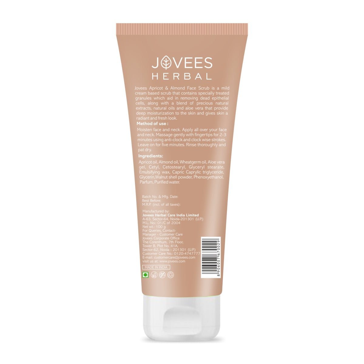 Jovees Apricot & Almond Face Scrub Infused With Wheatgerm Oil