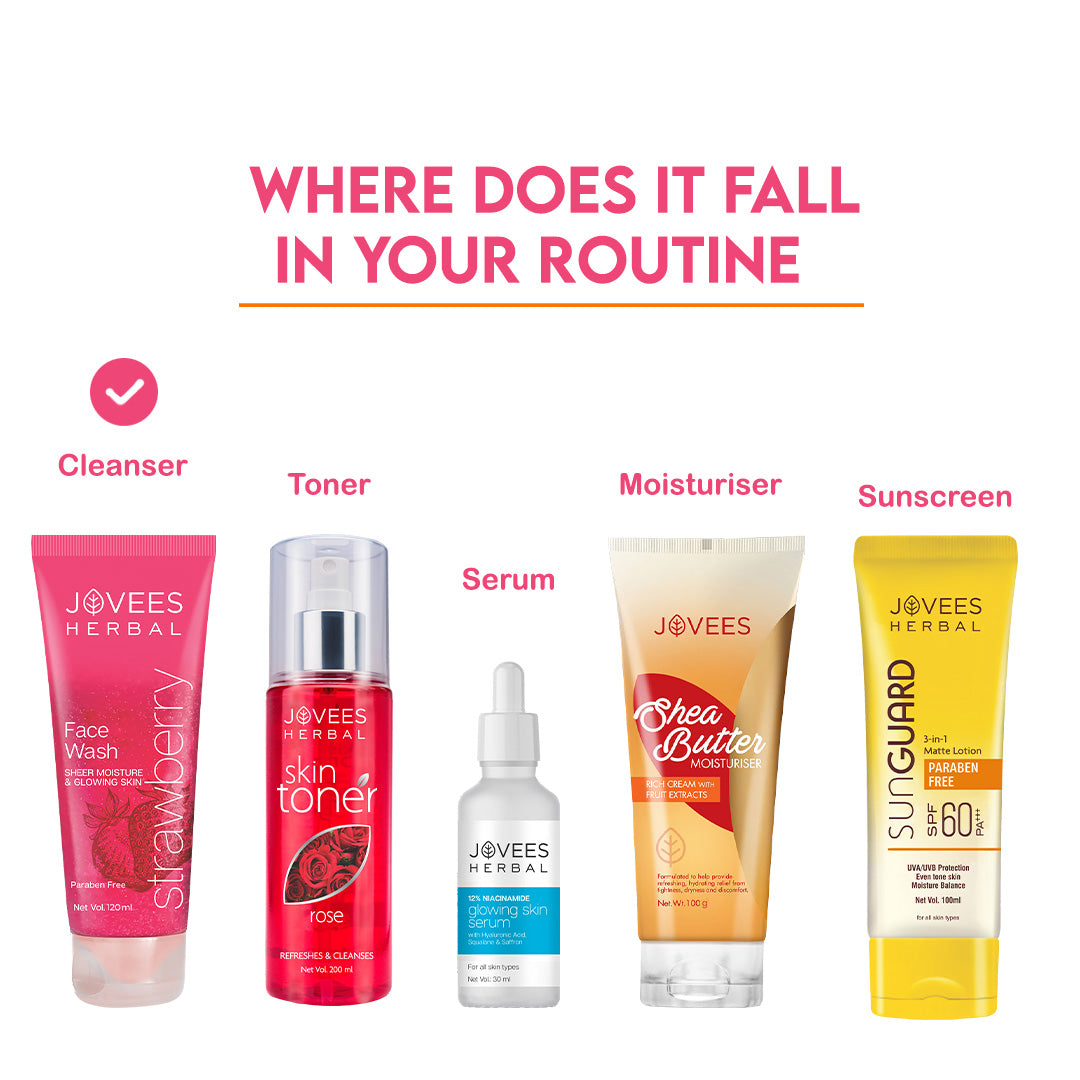 Jovees Strawberry Face Wash | Normal to Dry Skin | Hydrating