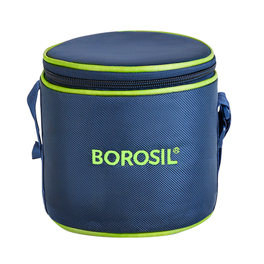 Borosil Blue Tall Lunch Bag, Round