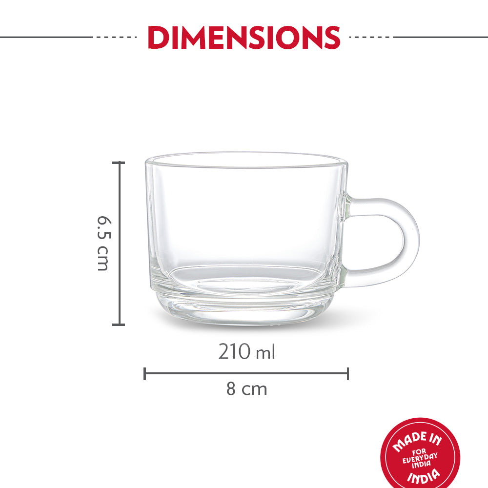 Borosil Chai Time Mugs, Set of 6