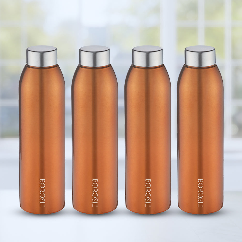 Borosil Easy Sip Stainless Steel 750 ml Bronze - Set of 4