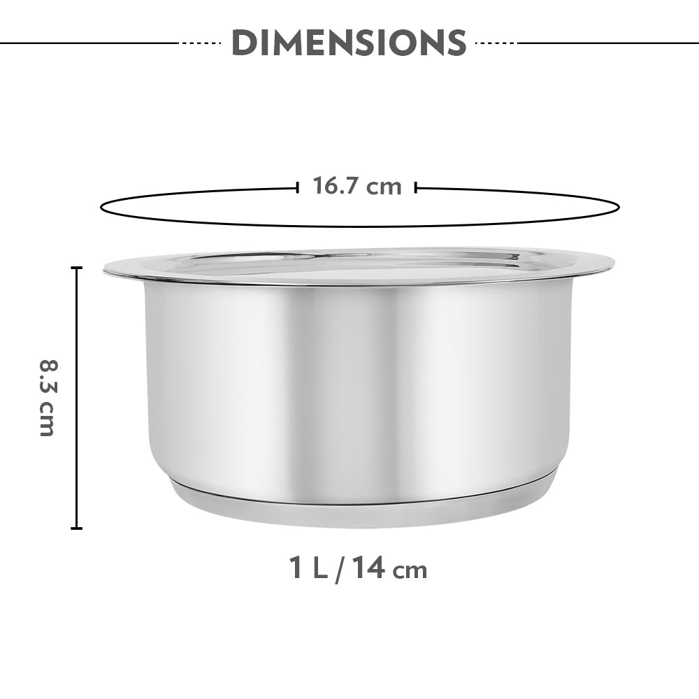 Borosil Cookfresh Impact Bonded Tri-Ply Bottom Tope + Lid