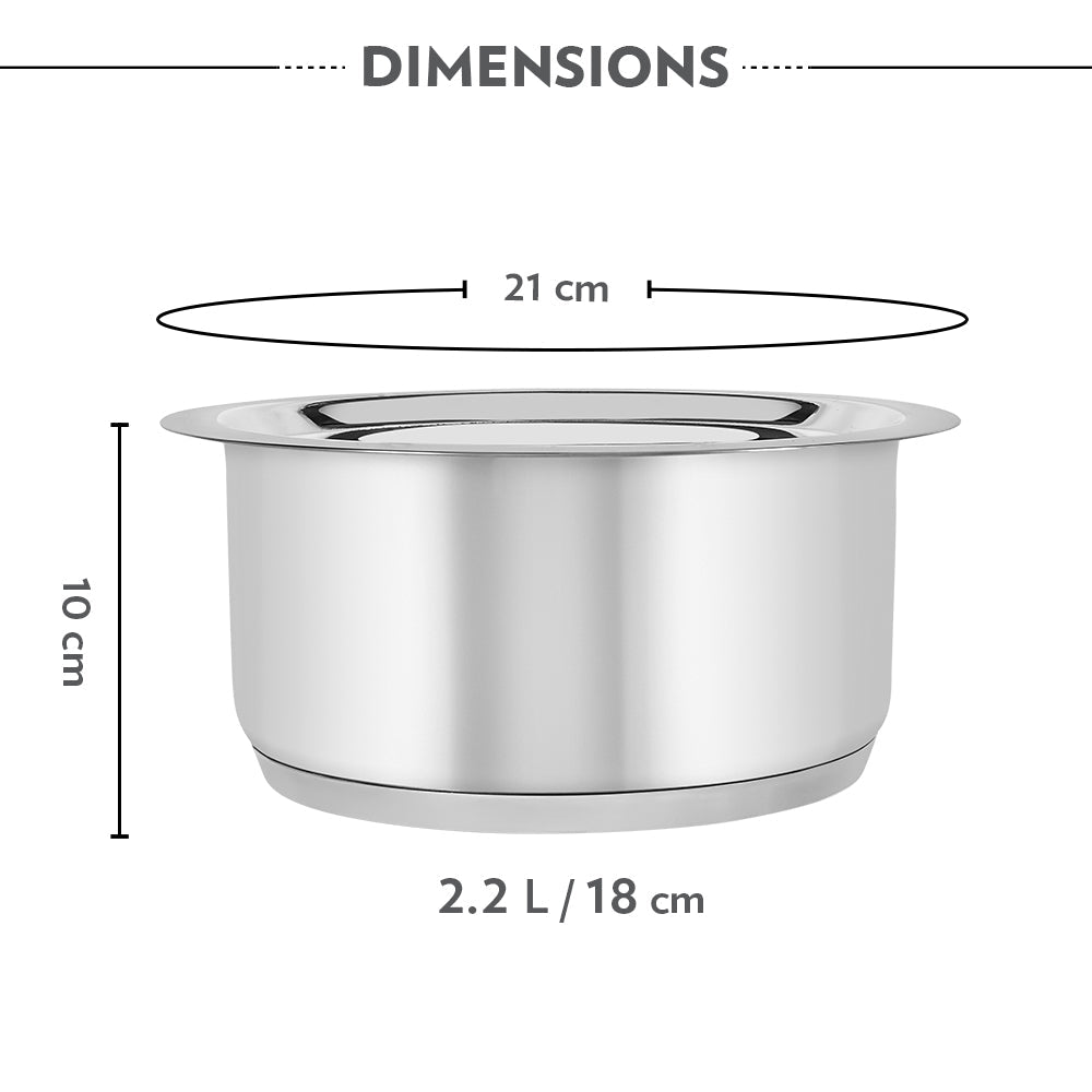 Borosil Cookfresh Impact Bonded Tri-Ply Bottom Tope + Lid
