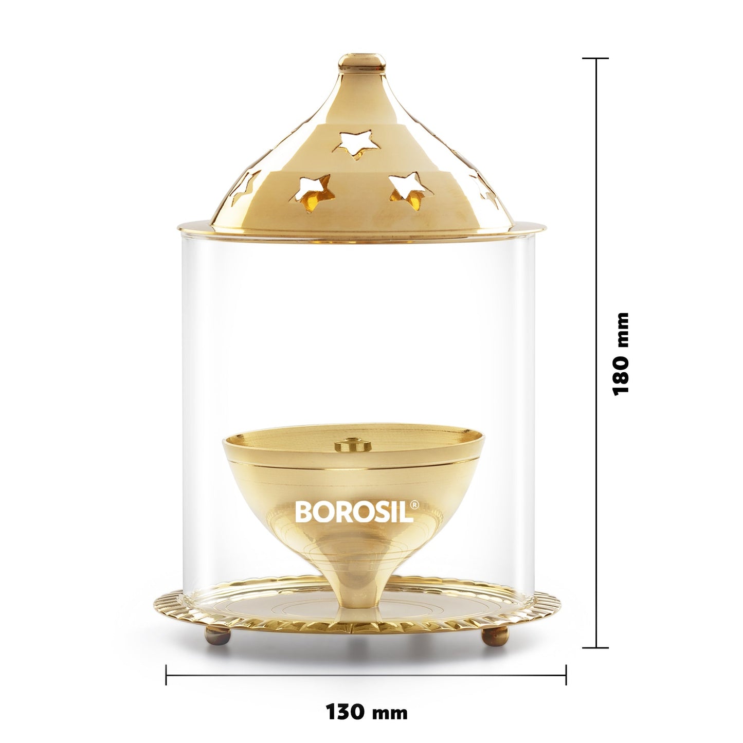 Borosil Akhand Diya, Brass