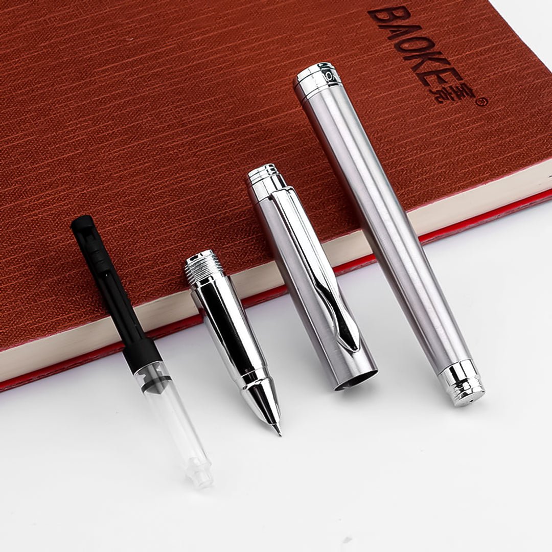 Baoke 0.7mm Black Ink Metal Shenbao Signature Fountain Pen