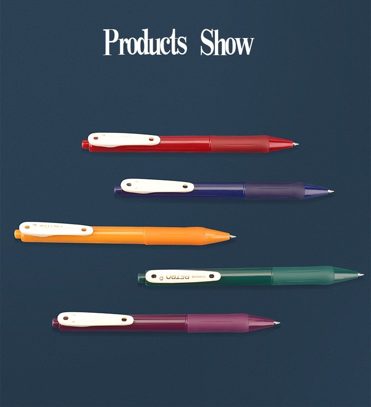 Baoke Retractable Multicolor 0.5mm Gel Ink Pens (Pack of 5)-PC 3848
