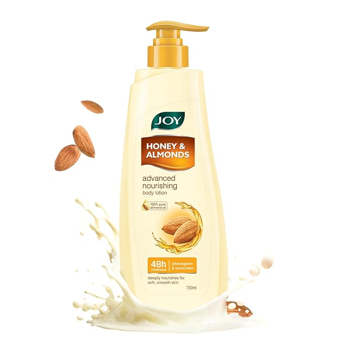 Joy Honey & Almonds Advanced Nourishing Lightweight Winter Body Lotion 750ml | Enriched With Shea Butter | Natural Sunscreen Filters | Suitable for Normal to Dry Skin