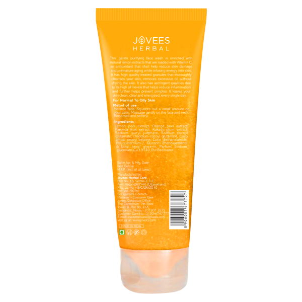 Jovees Lemon Face Wash With Lemon, Orange Peel & Kakadu Plum Extract