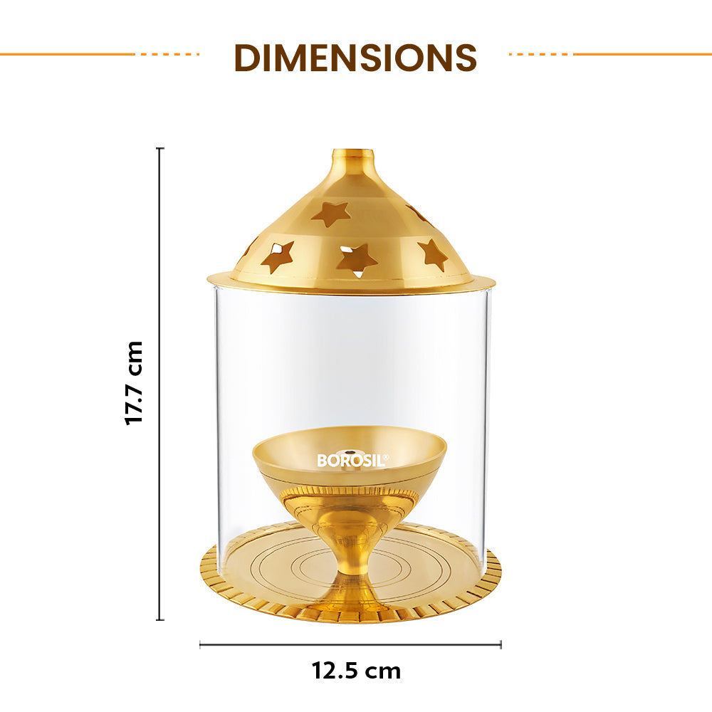 Borosil Akhand Diya, Brass