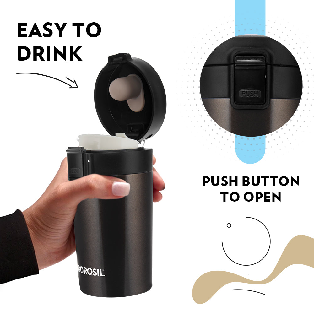 Borosil Coffeemate Insulated Mug, Mocha