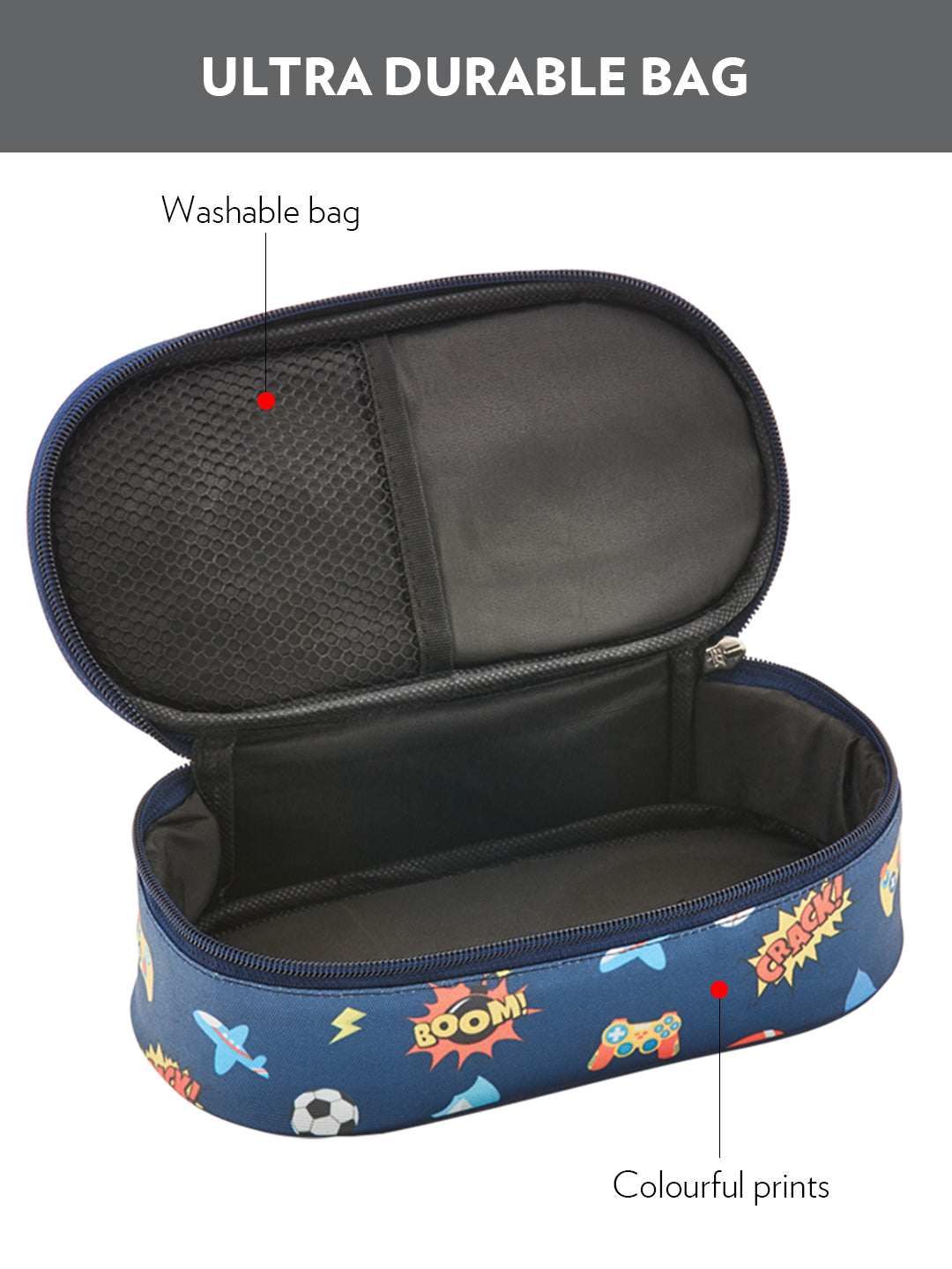 Blaze Blue Kids Lunch Box, Round x 2 (Flat)