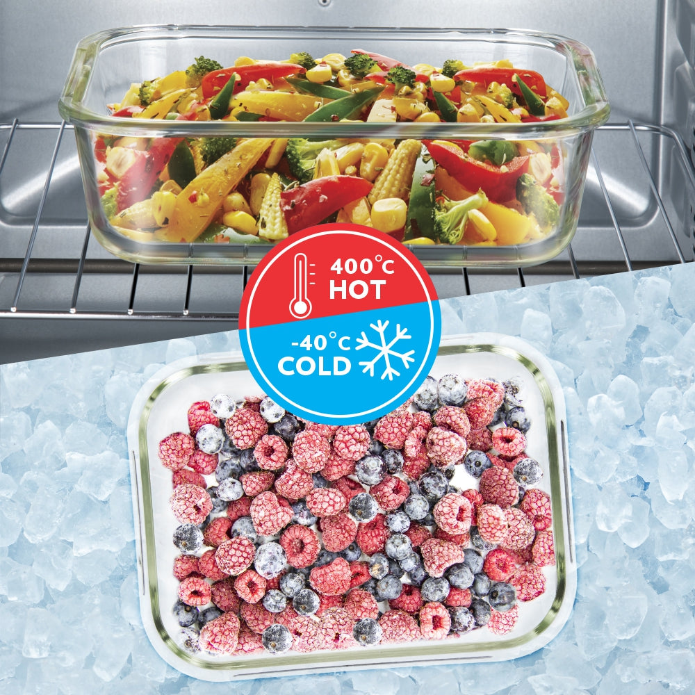 Ace Aroma Glass Lunch Box, Square x 4 (Flat)