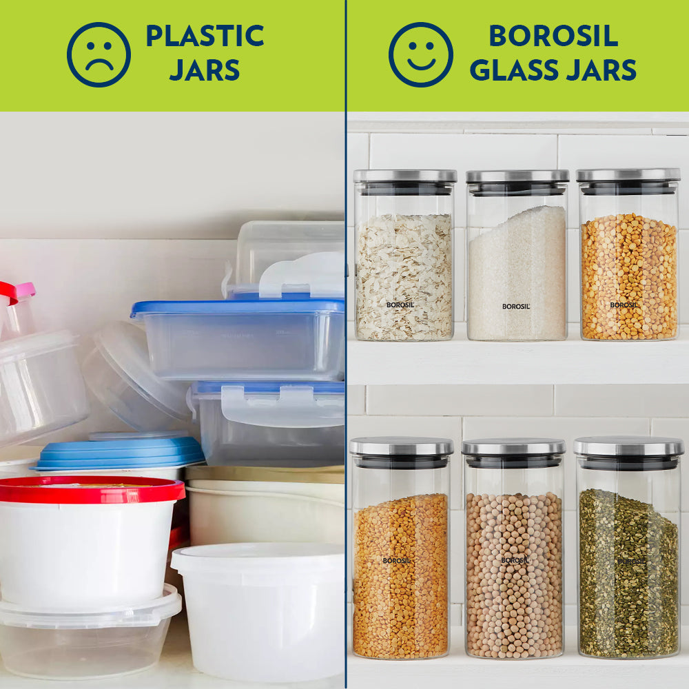 Borosil Classic Storage Jar Set of 2, 300 ml