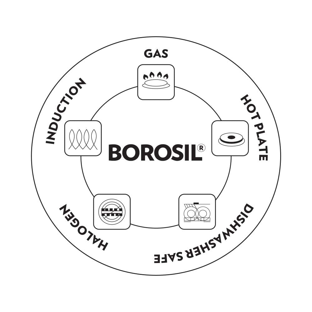 Borosil Cookfresh Triply Saucepan (Silicone Handle + Lid)