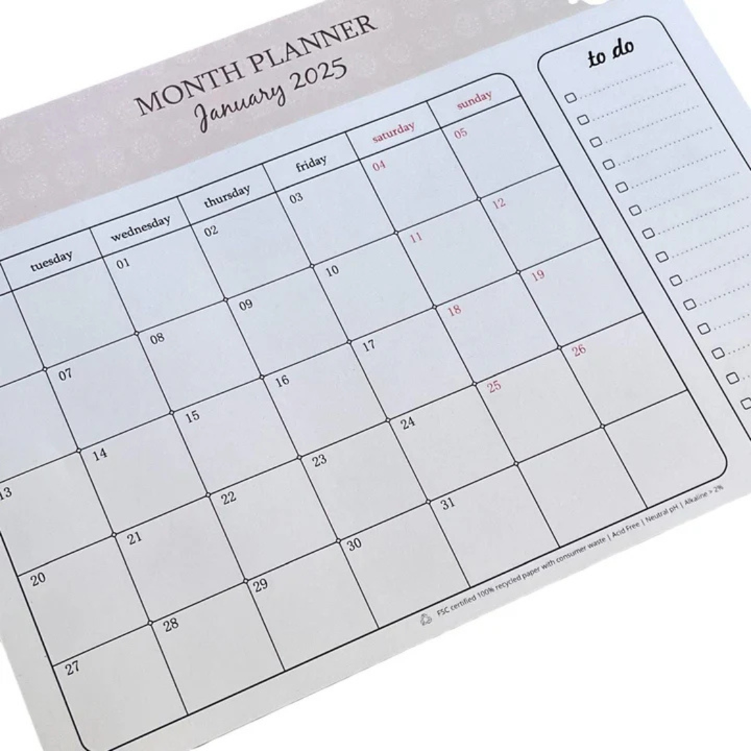 2025 Dated Monthly Planner Notepad