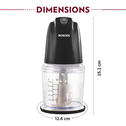 Borosil ChefDelite 260W Chopper, Black