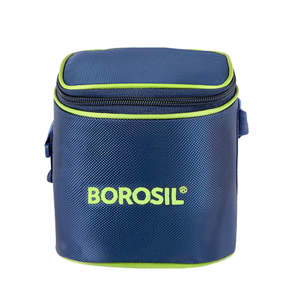 Borosil Blue Tall Lunch Bag, Square
