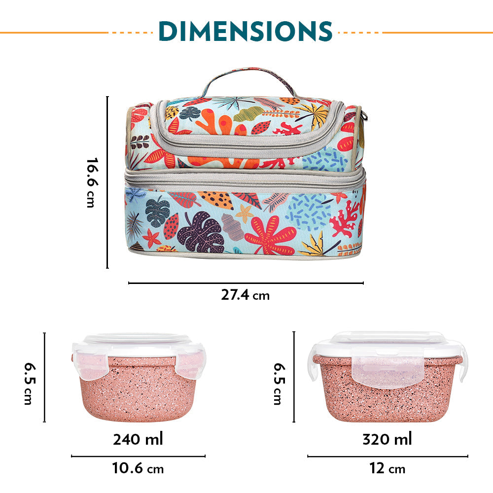 Borosil Bloom Pink Universal Glass Lunchbox