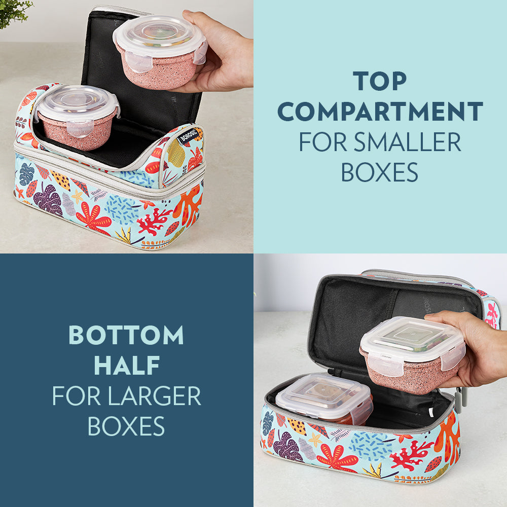 Borosil Bloom Pink Universal Glass Lunchbox