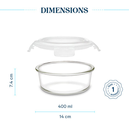 Larah Everyday Klip n Store Round Glass Containers
