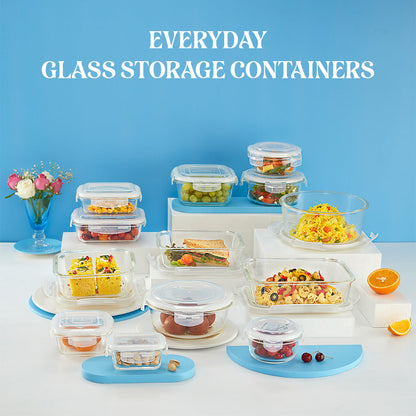 Larah Everyday Klip n Store Round Glass Containers