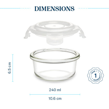 Larah Everyday Klip n Store Round Glass Containers