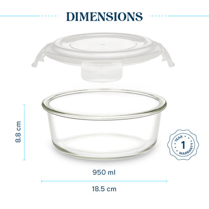 Larah Everyday Klip n Store Round Glass Containers