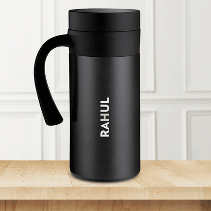 Borosil CafeTime Insulated Mug, Black, Personalise