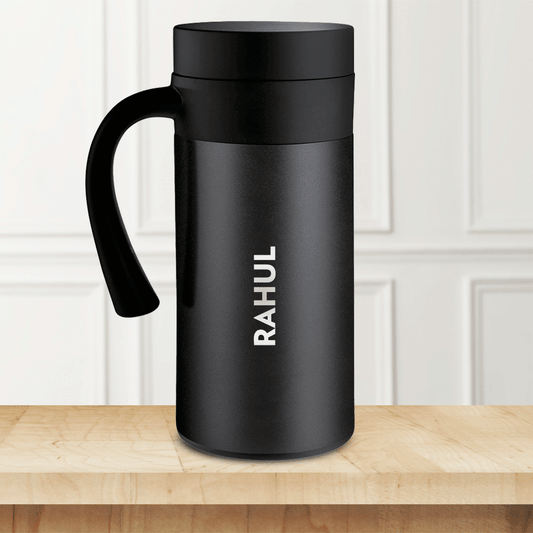 Borosil CafeTime Insulated Mug, Black, Personalise