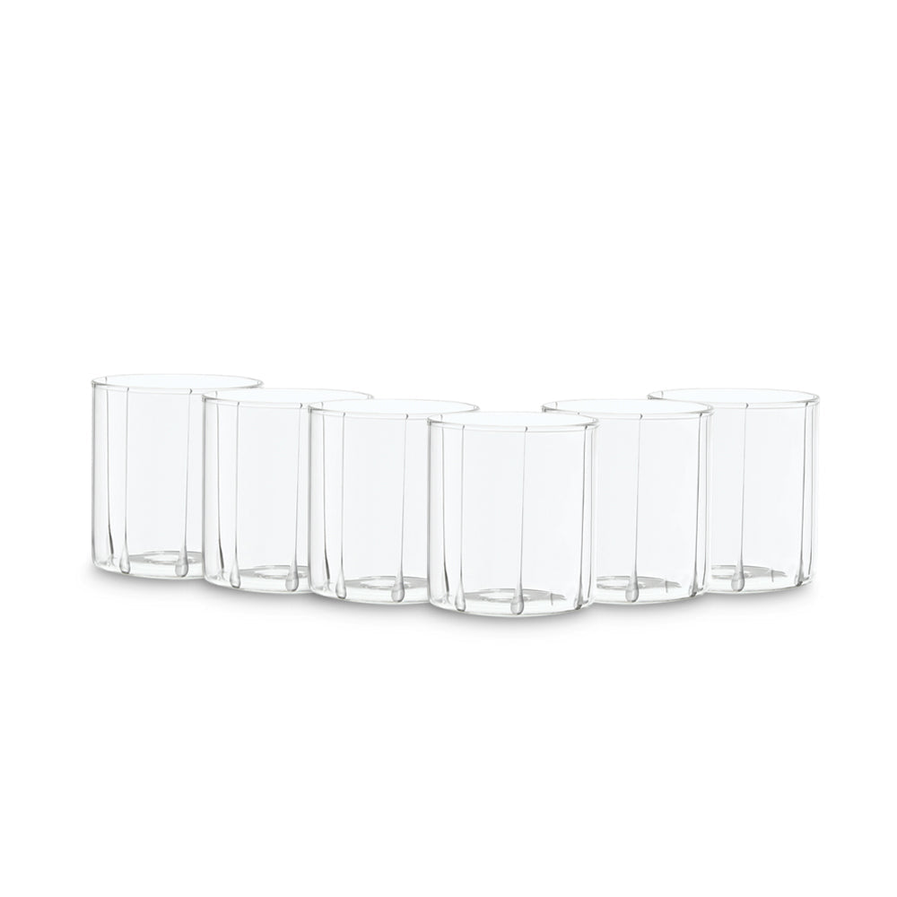 Borosil Bevel Cut Glass, Set of 6