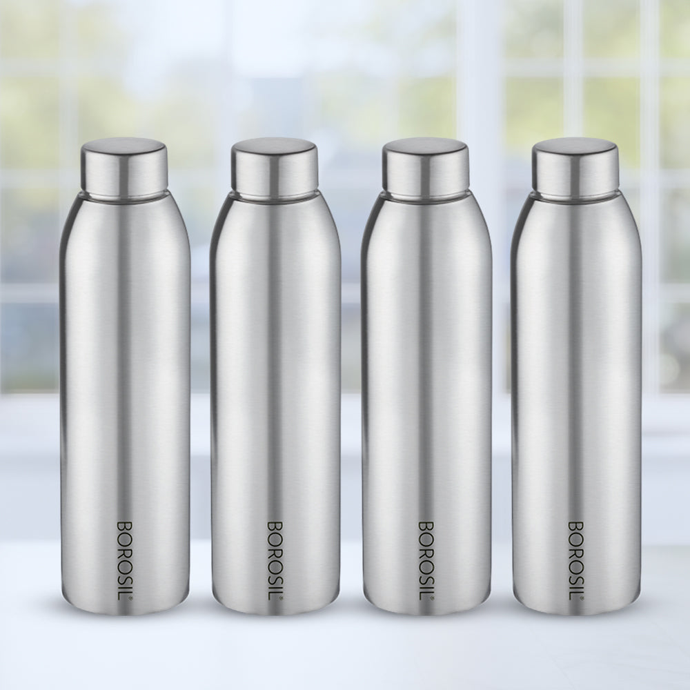 Borosil Easy Sip Stainless Steel 750 ml Silver - Set of 4