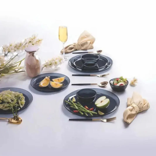Borosil Aura Glass Dinner Set, Grey