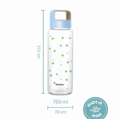 Borosil Cosmic Glass Bottle w Husk Lid