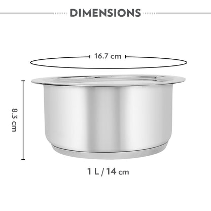 Borosil Cookfresh Impact Bonded Tri-Ply Bottom Tope + Lid