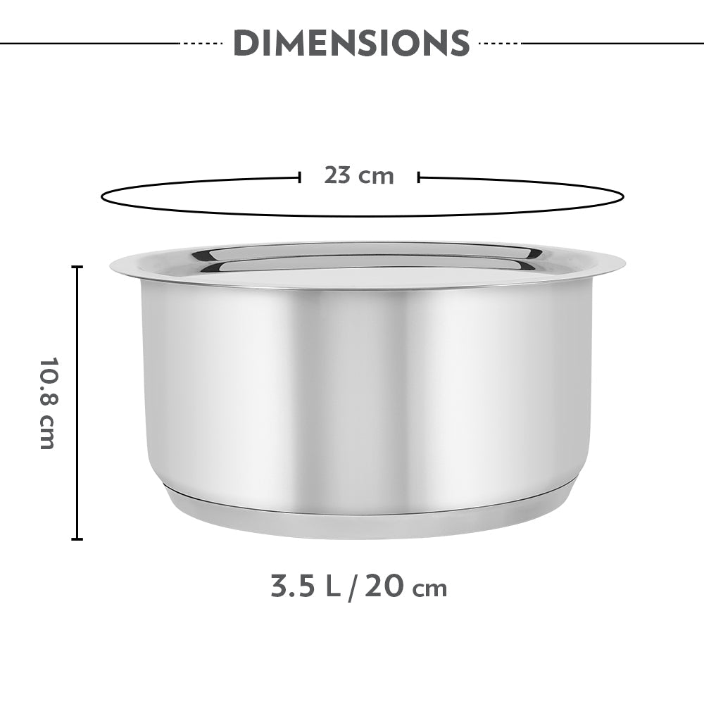 Borosil Cookfresh Impact Bonded Tri-Ply Bottom Tope + Lid
