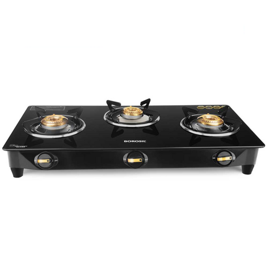 Borosil Flare Glasstop Gas stove, 3 Burners