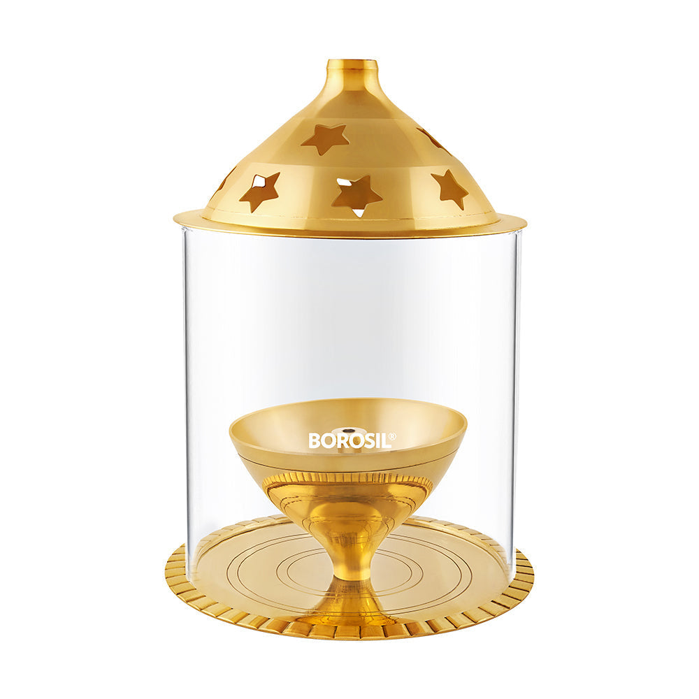 Borosil Akhand Diya, Brass