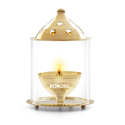 Borosil Akhand Diya, Brass