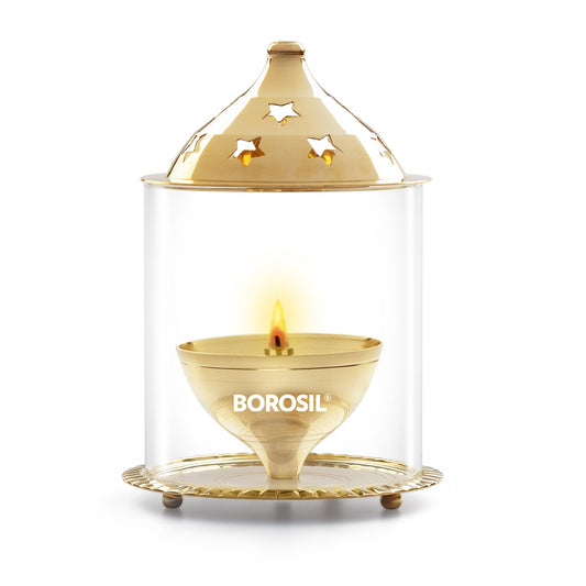 Borosil Akhand Diya, Brass