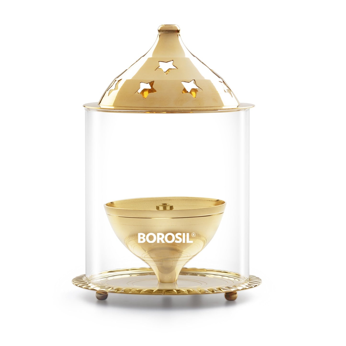 Borosil Akhand Diya, Brass