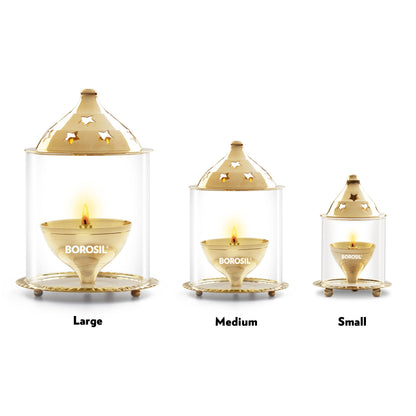 Borosil Akhand Diya, Brass