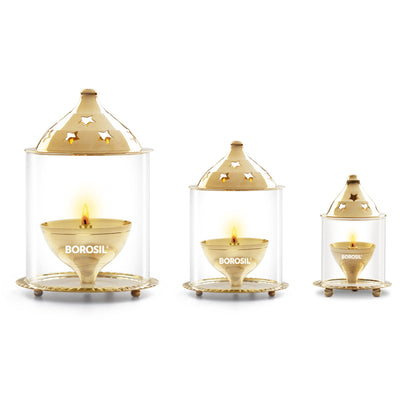 Borosil Akhand Diya, Brass