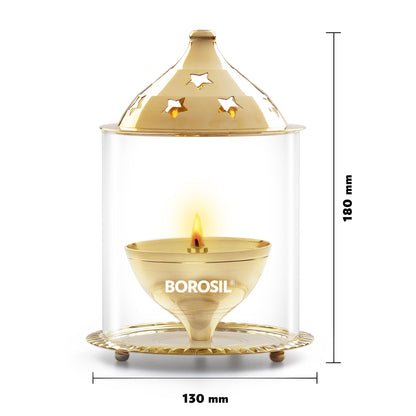 Borosil Akhand Diya, Brass