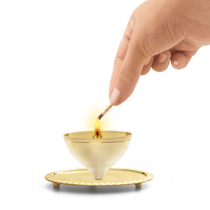 Borosil Akhand Diya, Brass
