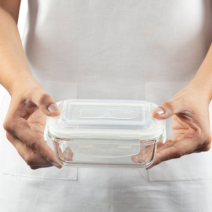 Alfa Aroma Blue Glass Lunch Box, Square x 4