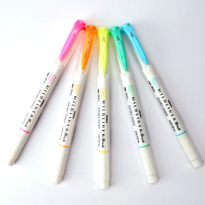 Zebra Mildliner Dual-Tip Brush Pen Set x 5