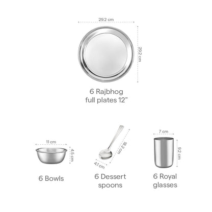 Borosil 24-piece Stainless Steel Dinner Set