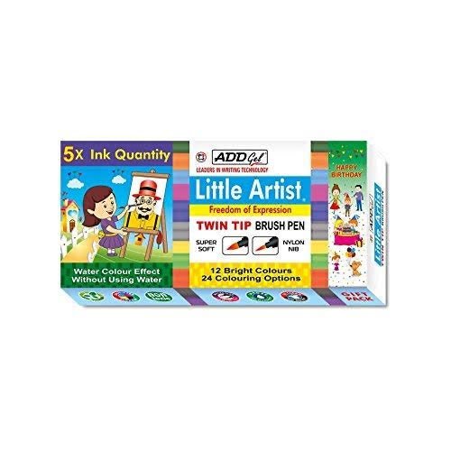 Add Gel Little Artist - Twin Tip Brush Pens(Pack of 12)