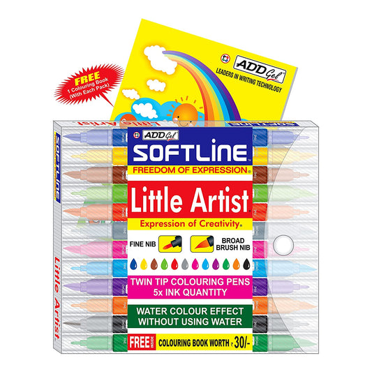 AddGel Softline Twin Tip Colouring Pens(Pack of 12)